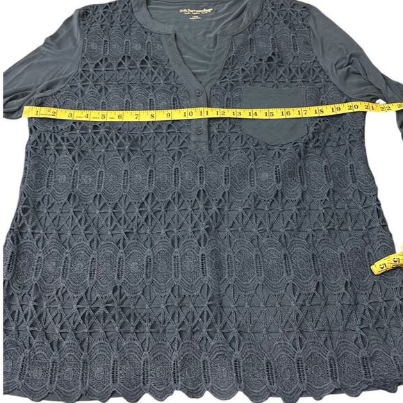 Soft Surroundings Blue Lace Blouse Relaxed Fit-EUC - Picture 3 of 8